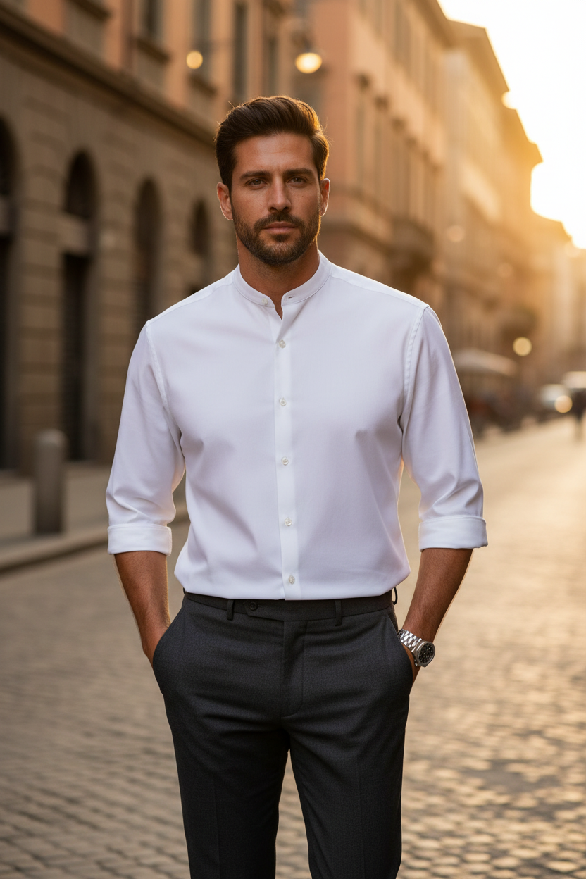 Camicia Collo Mandarino — Pose 1