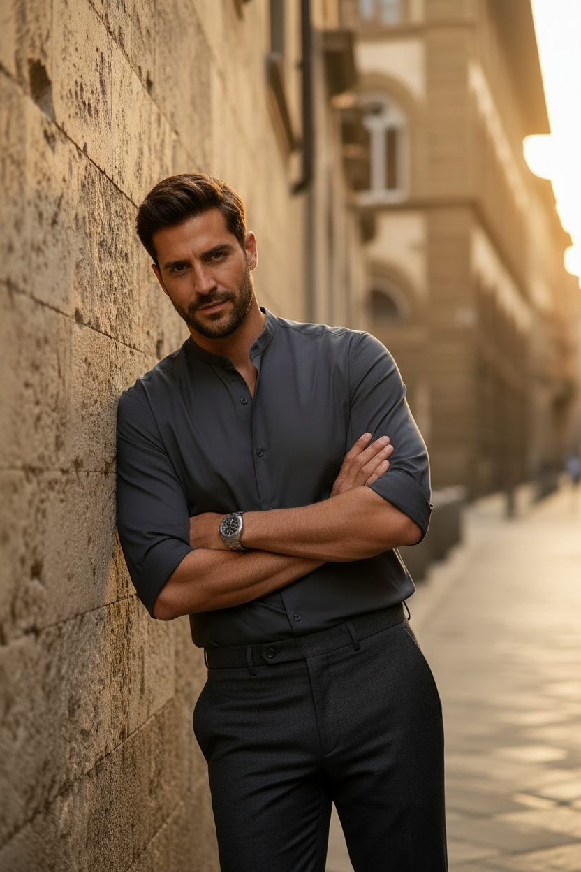 Camicia Dark Gray — Pose 2