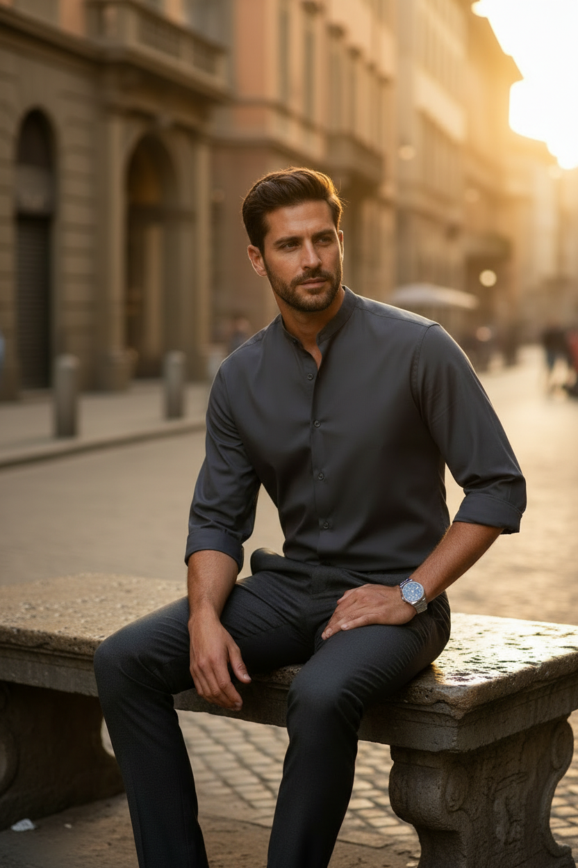 Camicia Dark Gray — Pose 3