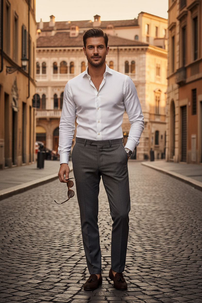 Camicia Romano Slim Fit - Branca