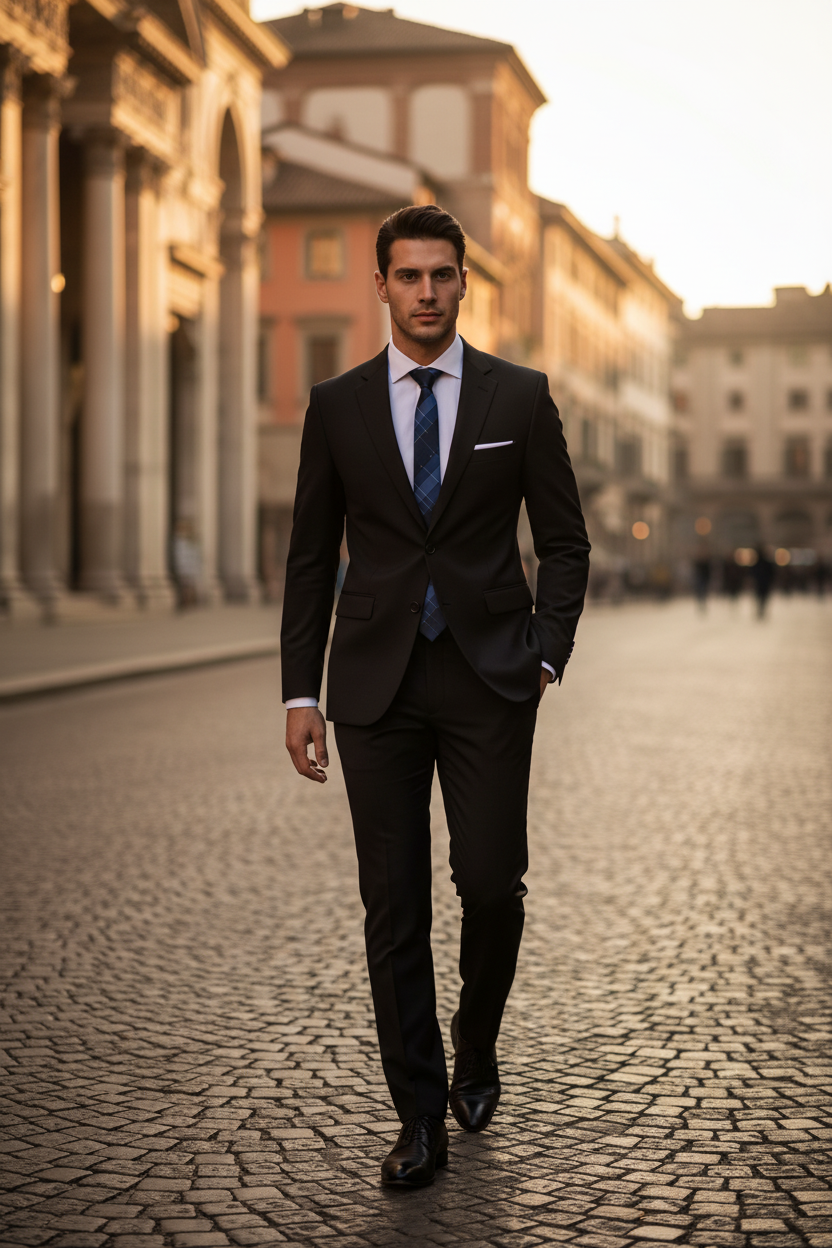 Completo Uomo Business Slim Raffinato - Preto - Milão